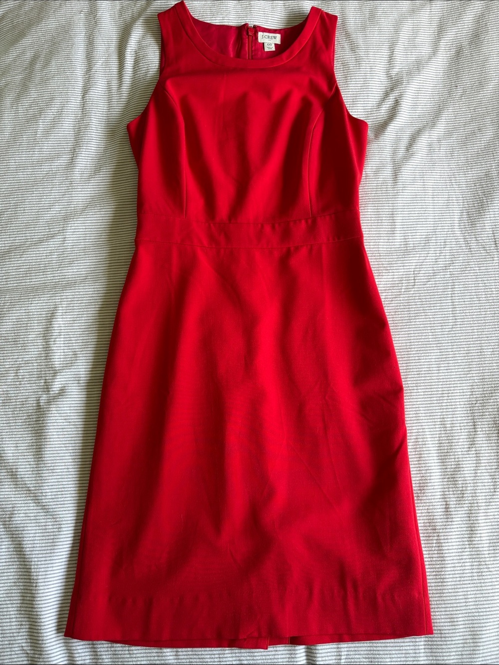 J. Crew Red Sleeveless Sheath Dress